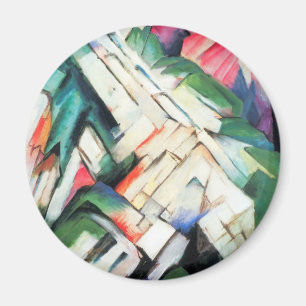 Mountains (Landscape) by Franz Marc, Vintage Art Magnet