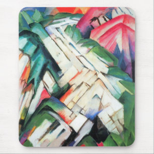 Mountains (Landscape) by Franz Marc, Vintage Art Mouse Mat