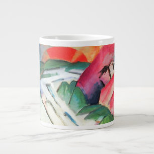Mountains Landscape by Franz Marc, Vintage Cubism Large Coffee Mug