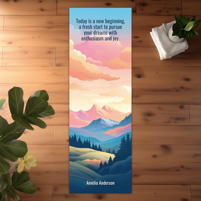 Mountains Landscape Peacfeul Pink Sunrise Yoga Mat (Mountains Landscape Peacfeul Pink Sunrise Yoga Mat)