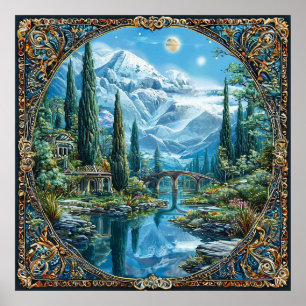 Mountains landscape poster