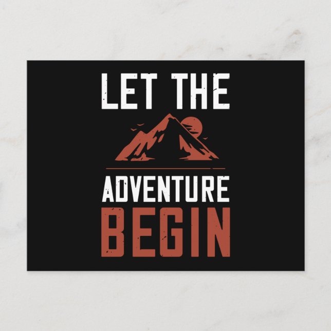 Mountains - Let The Adventure Begin Postcard (Front)