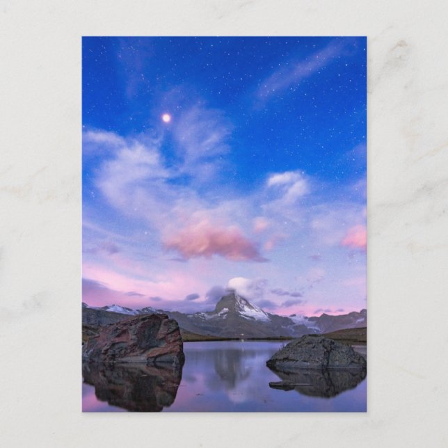 Mountains | Matterhorn & Lake Stellisee Postcard (Front)