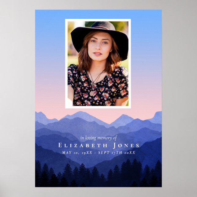 Mountains Memorial Celebration of Life Poster (Front)