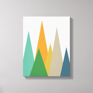 Mountains Mid Century Modern Wrapped Canvas Print
