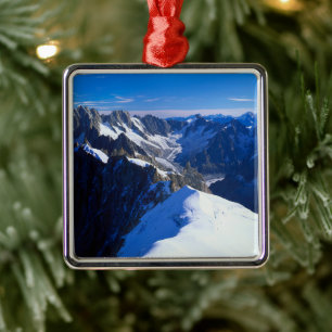 Mountains Mont Blanc, European Alps Metal Tree Decoration