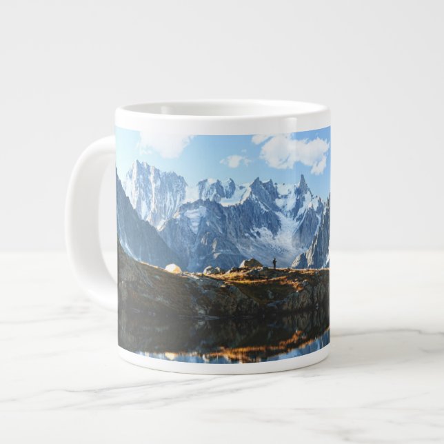 Mountains | Mont Blanc Massif, France Large Coffee Mug (Front Left)