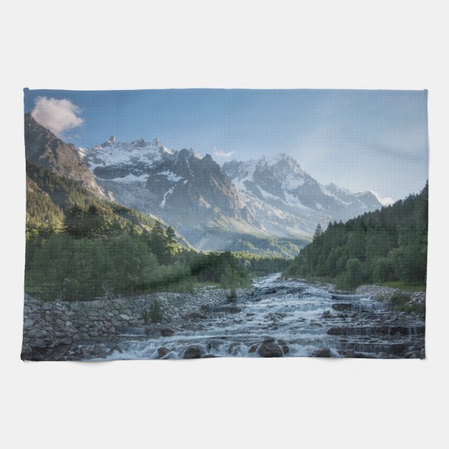 Mountains | Mont Blanc Massif, Italy Tea Towel (Horizontal)