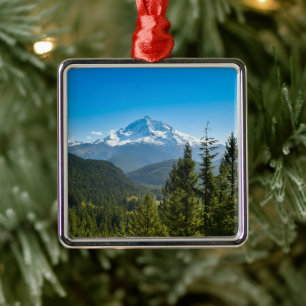 Mountains Mt. Hood Oregon Metal Tree Decoration