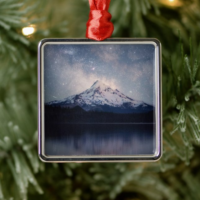 Mountains | Mt. Hood Portland, Oregon Metal Tree Decoration (Tree)