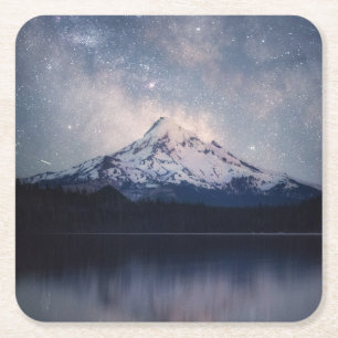 Mountains Mt. Hood Portland, Oregon Square Paper Coaster