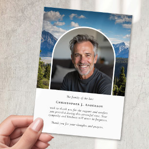 Mountains Nature Photo Sympathy Funeral Memorial Thank You Card