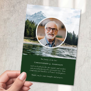 Mountains Nature Photo Sympathy Funeral Memorial Thank You Card