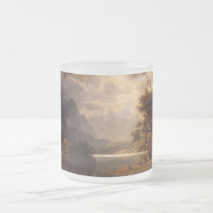 Mountains Nature Water Sky Park Albert Bierstadt Frosted Glass Coffee Mug