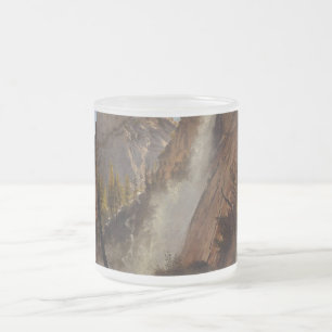 Mountains Nature Waterfall Park Albert Bierstadt Frosted Glass Coffee Mug