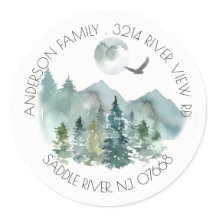 Mountains | New Home Address Label Sticker