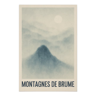 Mountains of Brume - Poster Oniric Landscape