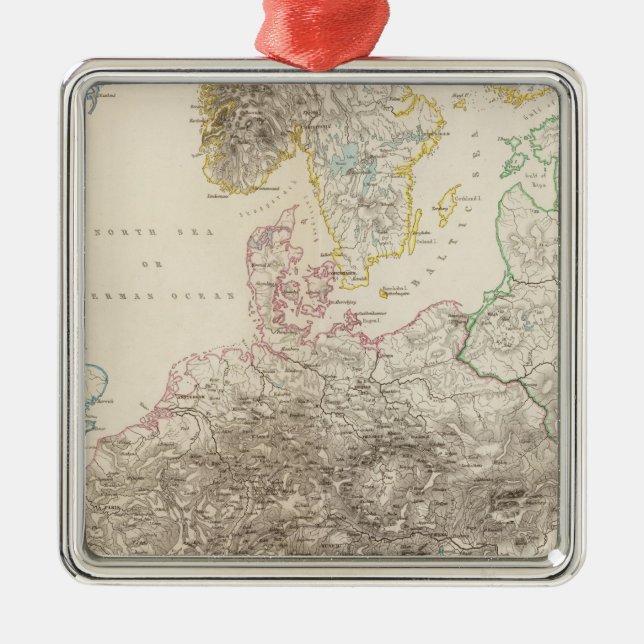 Mountains of Europe Metal Tree Decoration (Front)