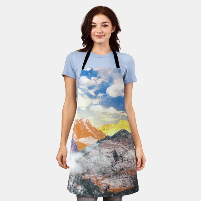 Mountains (photo montage) 1 apron (Worn)