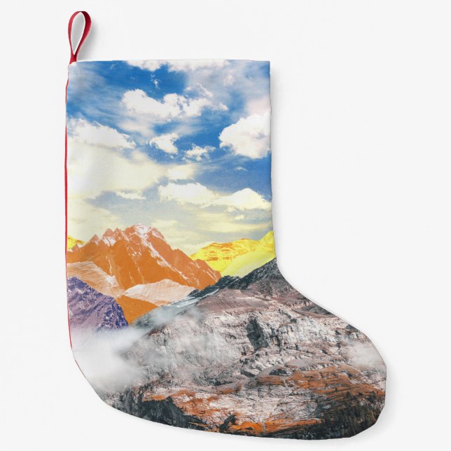 Mountains (photo montage) 1 small christmas stocking (Front)