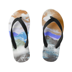 Mountains (photo montage) 2 kid's flip flops