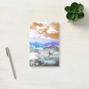 Mountains (photo montage) 2 post-it notes