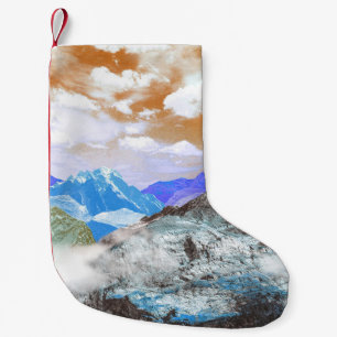 Mountains (photo montage) 2 small christmas stocking