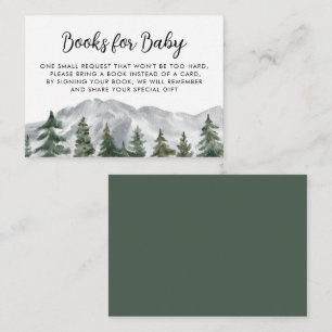 Mountains Pine Forest Baby Shower Book Request Enclosure Card
