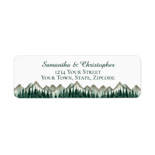 Mountains & Pine Small Wedding Return Address