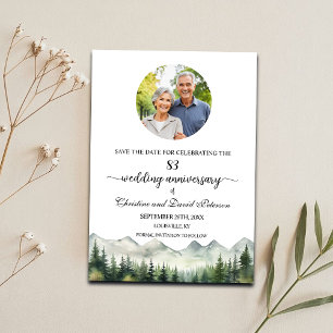 Mountains Pines 83 Wedding Anniversary Photo Save The Date