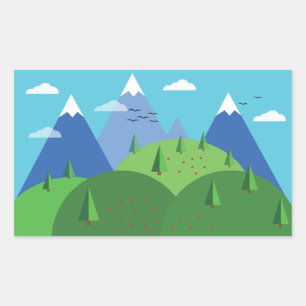 Mountains Rectangular Sticker