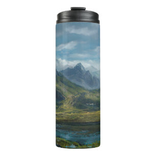 Mountains river grass pasture thermal tumbler