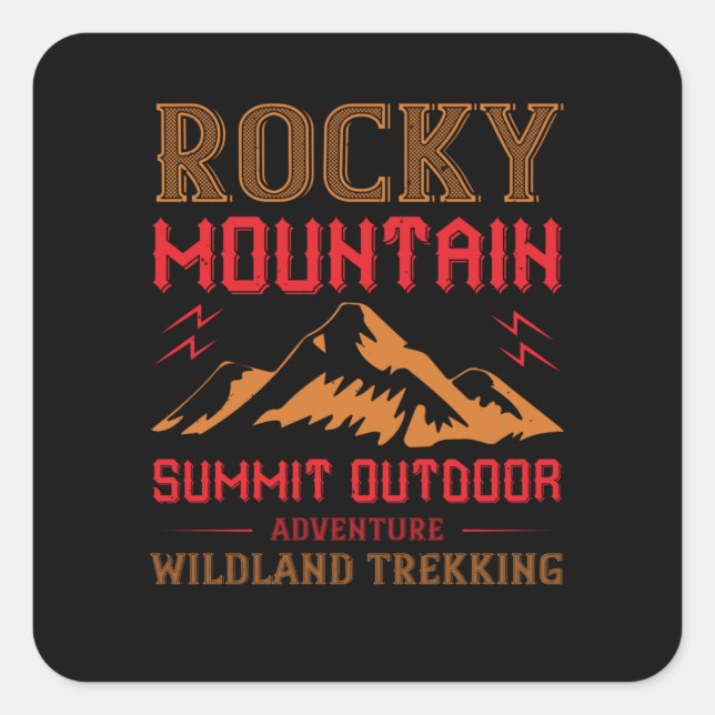 Mountains - Rocky Mountain Outdoor Adventure Square Sticker (Front)