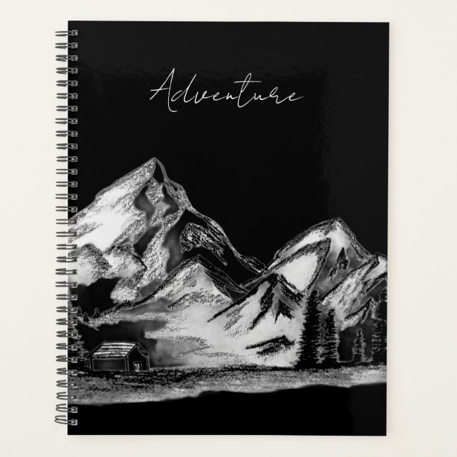 Mountain's Scene Sketch hand-drawn valley trees  Planner (Front)