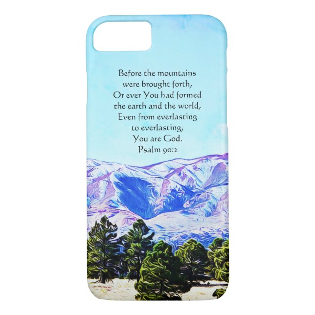 Mountains Scripture Phone Case Psalm 90:2 (Back)