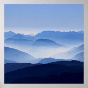 Mountains silhouette passe poster