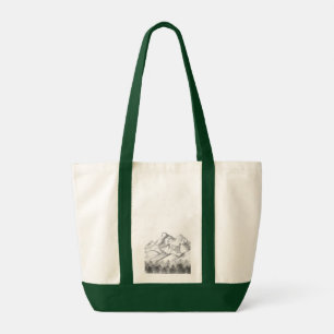 Mountains Sketched in Pencil on Tote Bag