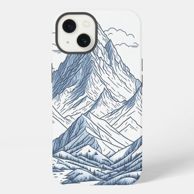 Mountains Sketches iPhone Case (Back)