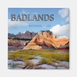 Mountains & Sky in the Badlands National Park Magnet