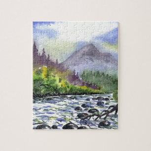 Mountains Sky Painting Destiny Artistic Nature Jigsaw Puzzle