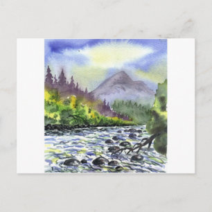 Mountains Sky Painting Destiny Artistic Nature Postcard