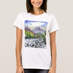Mountains Sky Painting Destiny Artistic Nature T-Shirt