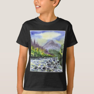 Mountains Sky Painting Destiny Artistic Nature T-Shirt
