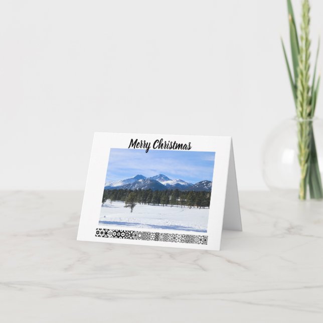 Mountains Snow Christmas Card (Front)