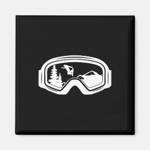 Mountains Snowboard Goggles Cool Snowboarding Snow Magnet