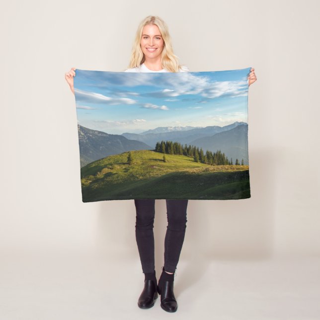 Mountains | Spitzingsee Lake, Swiss Alps Fleece Blanket (In Situ)