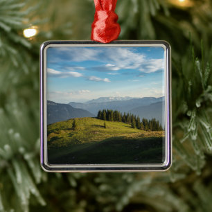Mountains   Spitzingsee Lake, Swiss Alps Metal Tree Decoration