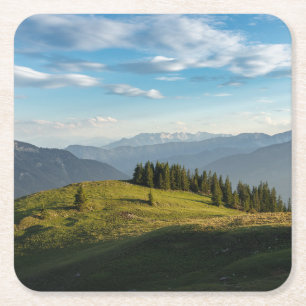 Mountains Spitzingsee Lake, Swiss Alps Square Paper Coaster