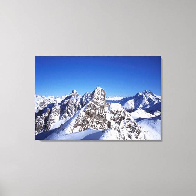 Mountains St Anton Austria Holiday Card Canvas Print (Front)