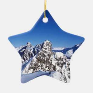 Mountains St Anton Austria Holiday Card Poster Pho Ceramic Tree Decoration